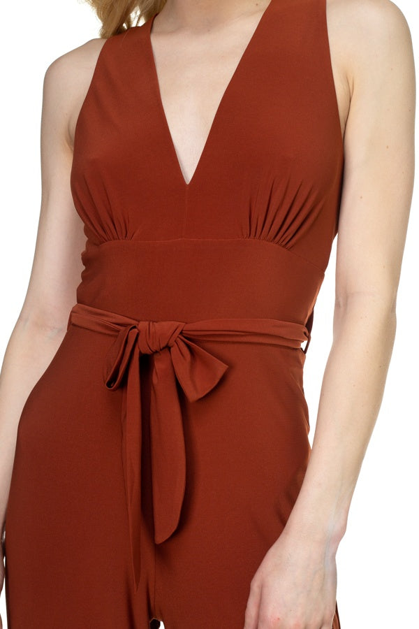 LOLA Strapless Belted Jumpsuit