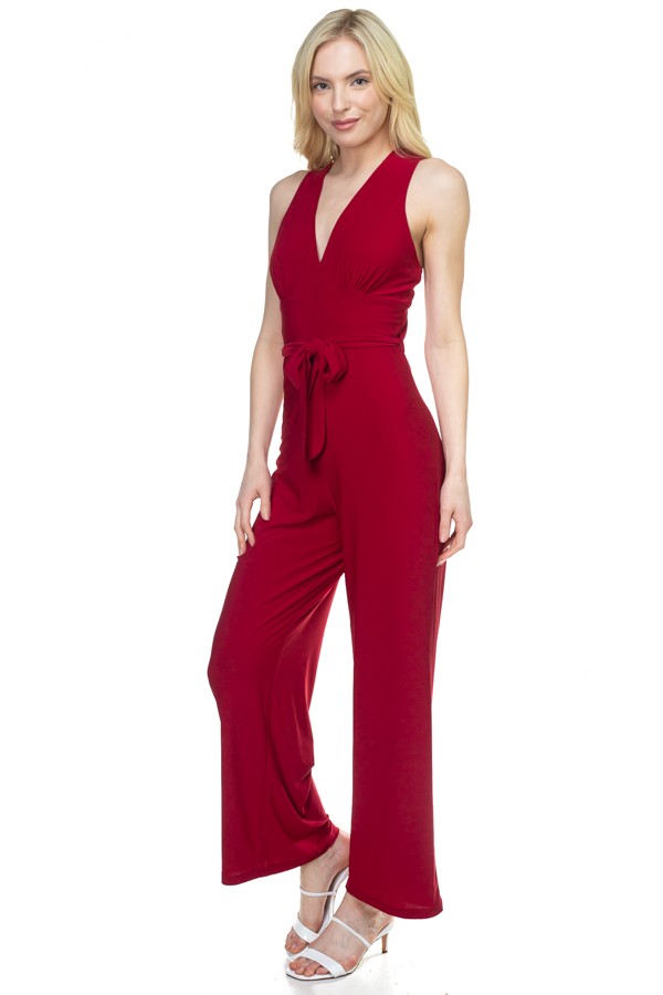 AMELIA Strapless Belted Jumpsuit
