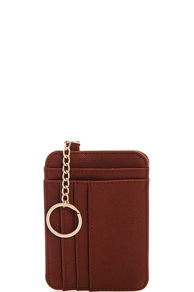 Mini Functional Card And Coin Purse With Key Ring