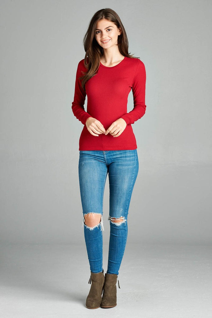 Long Sleeve Crew Neck Thermal Top
