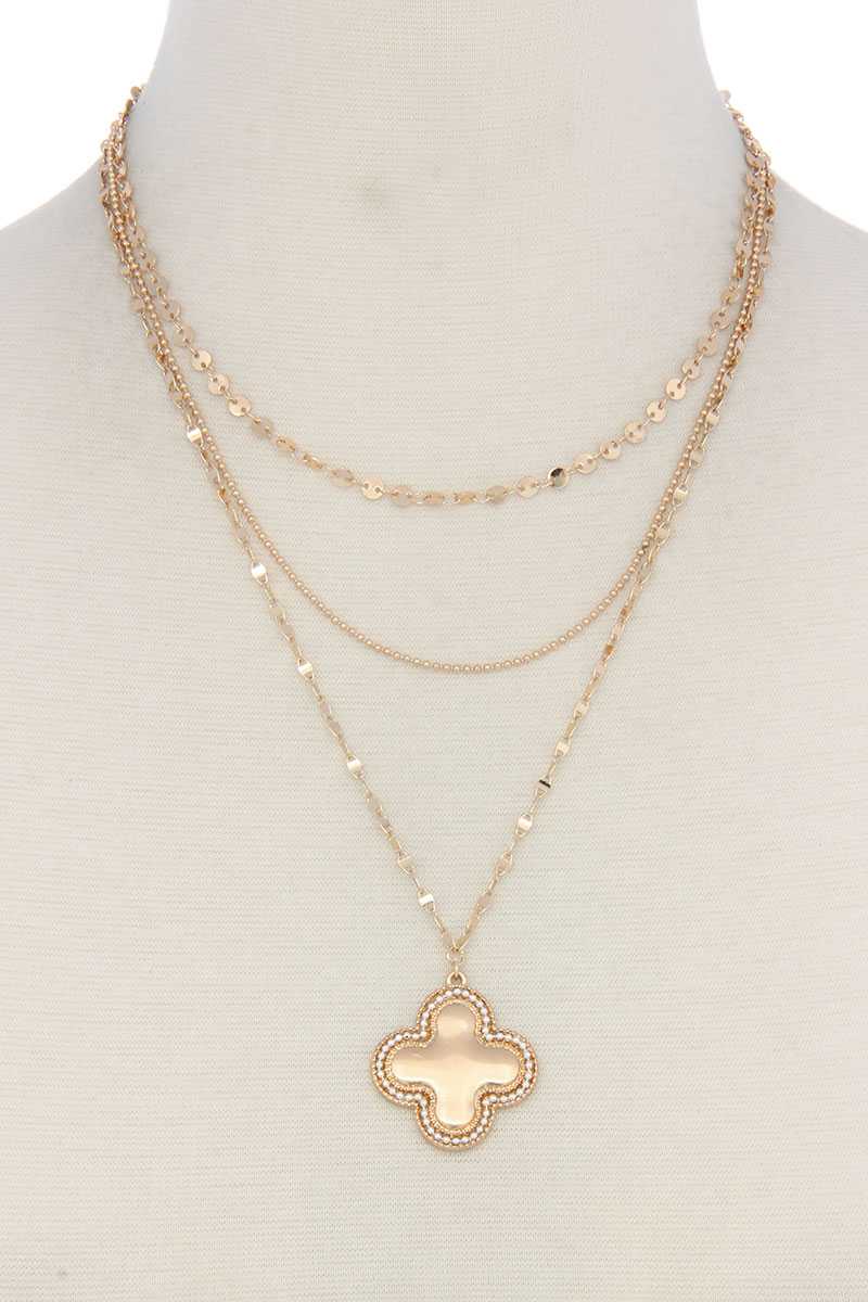 Cross Charm Y Shape Layer Necklace