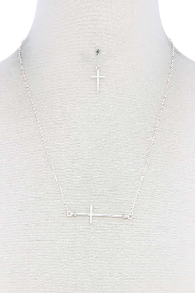 Metal Cross Charm Necklace