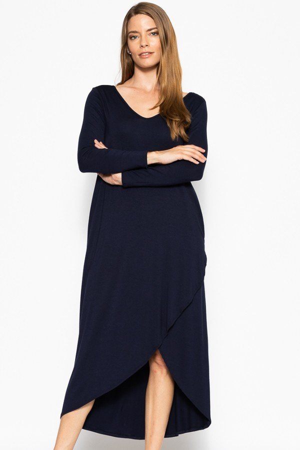 Plus Solid, Maxi Dress With Pockets
