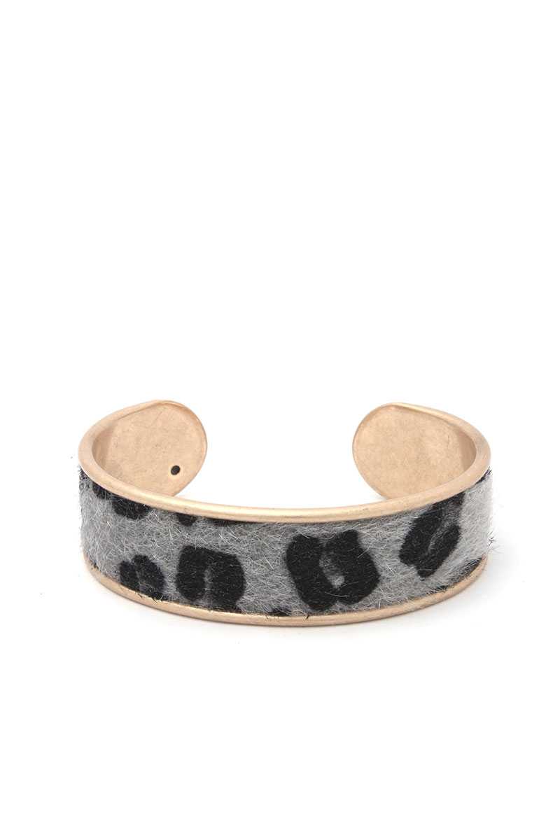 Animal Print Metal Cuff Bracelet