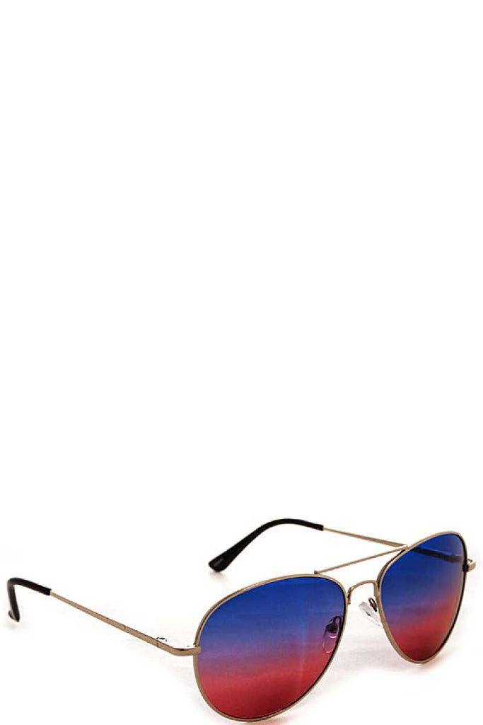 Designer Two Color Tint Aviator Sunglasses