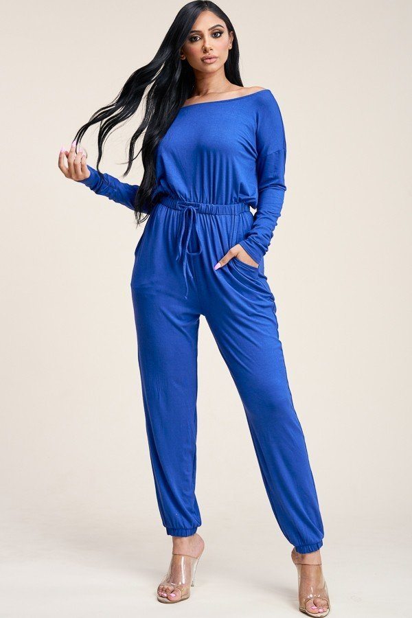 Spandex Slouchy Jumpsuit With Pockets