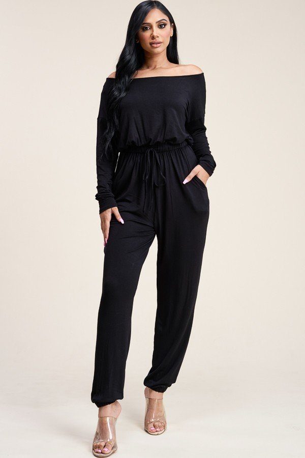 Spandex Slouchy Jumpsuit With Pockets