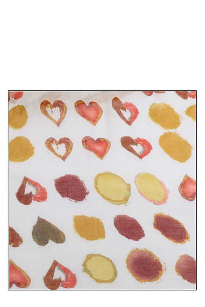 Fashion Soft Water Color Heart Print Scarf