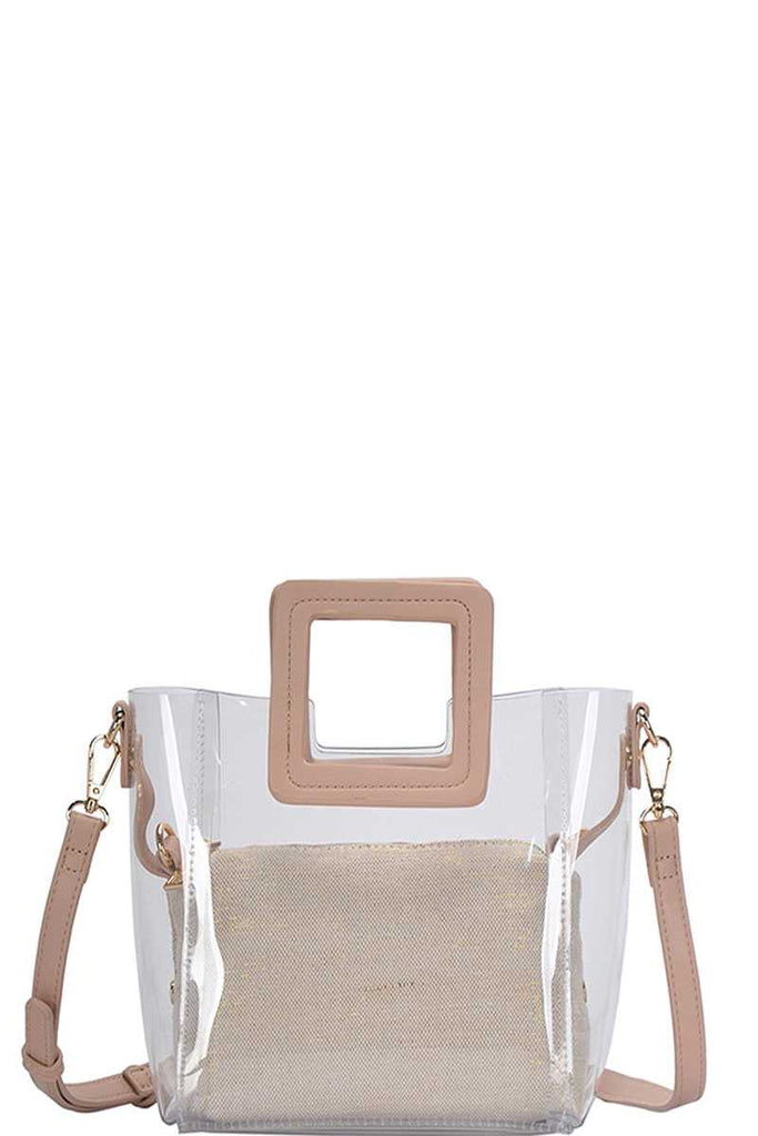 2in1 Transparent Satchel With Long Strap