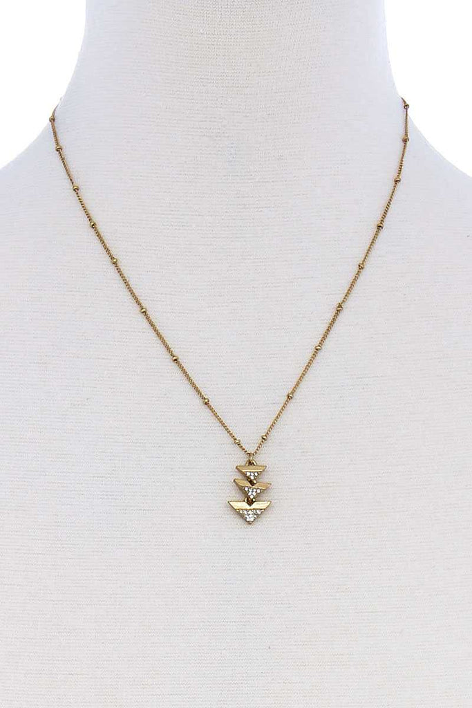 Cute Triple Triangle Pendant Necklace