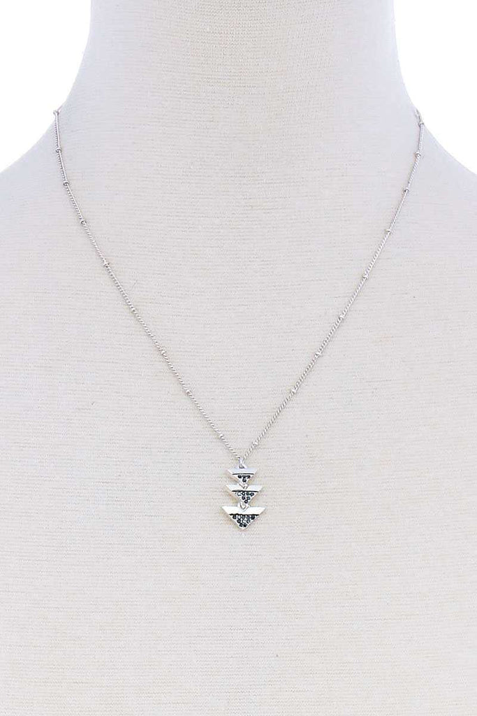 Cute Triple Triangle Pendant Necklace