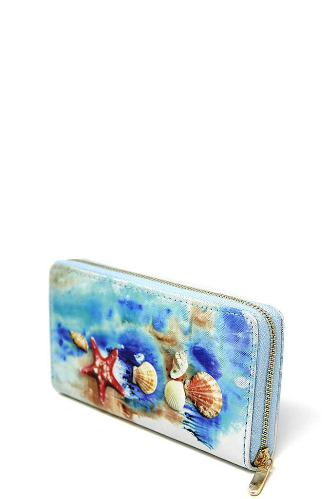 Fashion Sea Life Shell Print Wallet