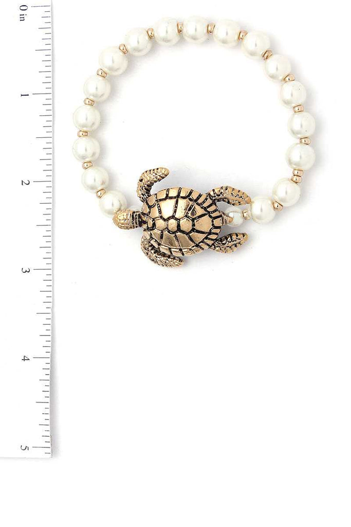 Sea Turtle Charm Beaded Bracelet