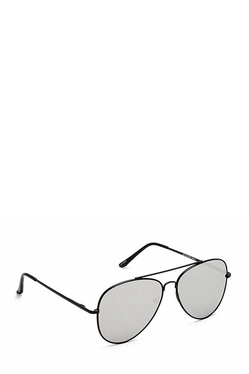 Trendy Black Framed Aviator Sunglasses