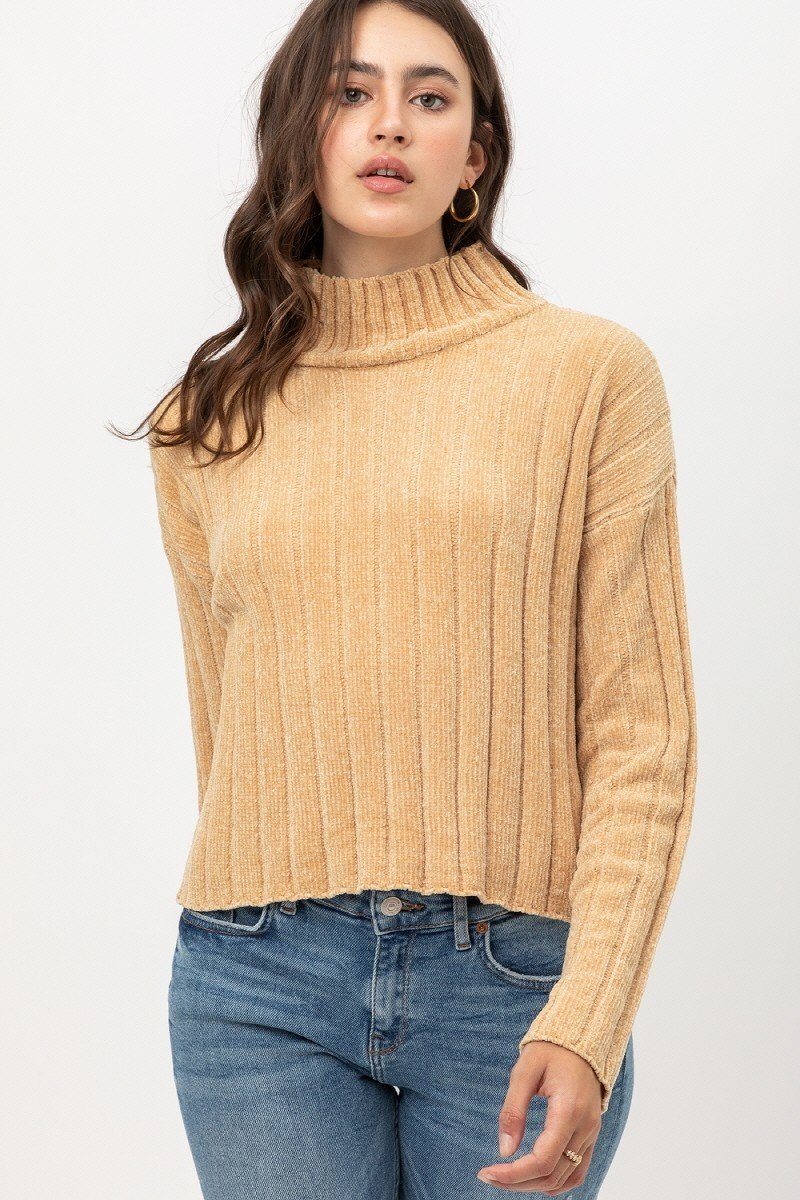 Mini Velvet Chenille Crop Sweater