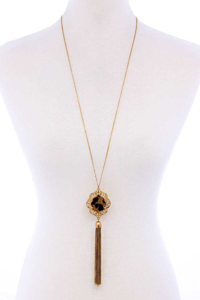 Stylish Chain Tassel Drop Long Necklace