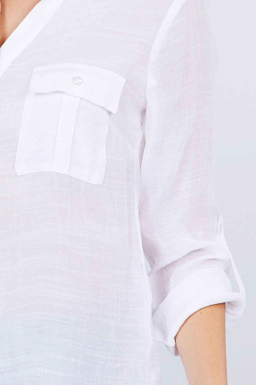3/4 Roll Up Sleeve With Pocket Woven Shirts