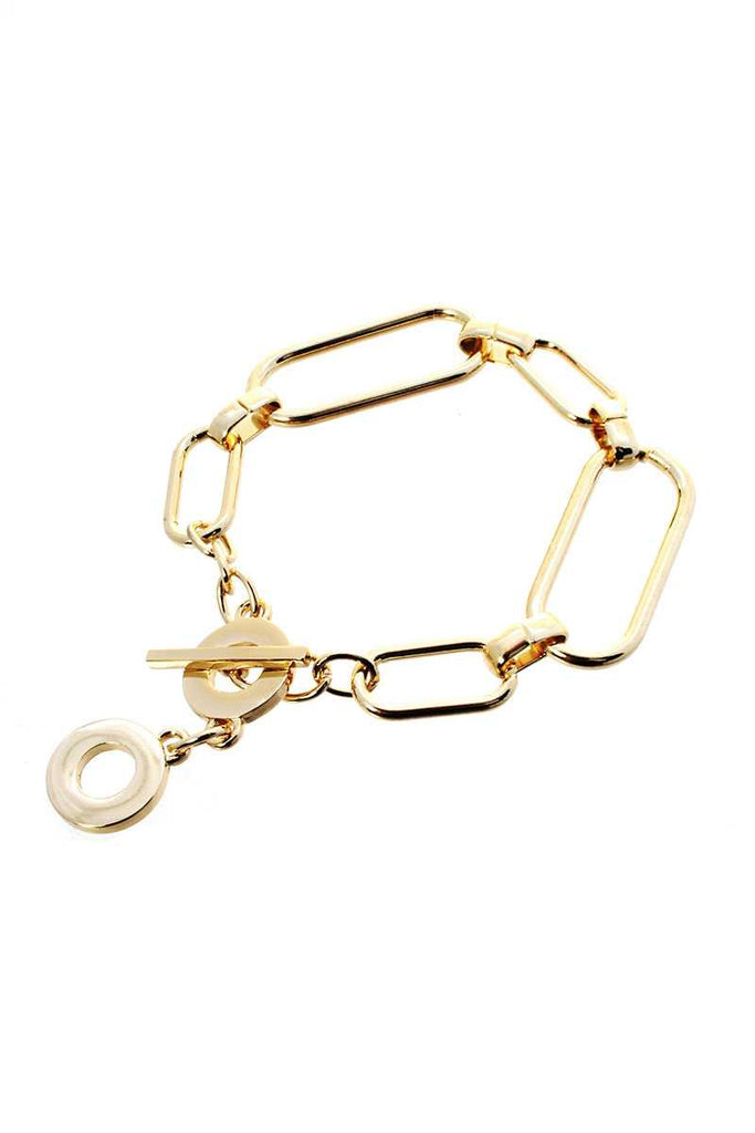 Metal Chain Toggle Clasp Bracelet