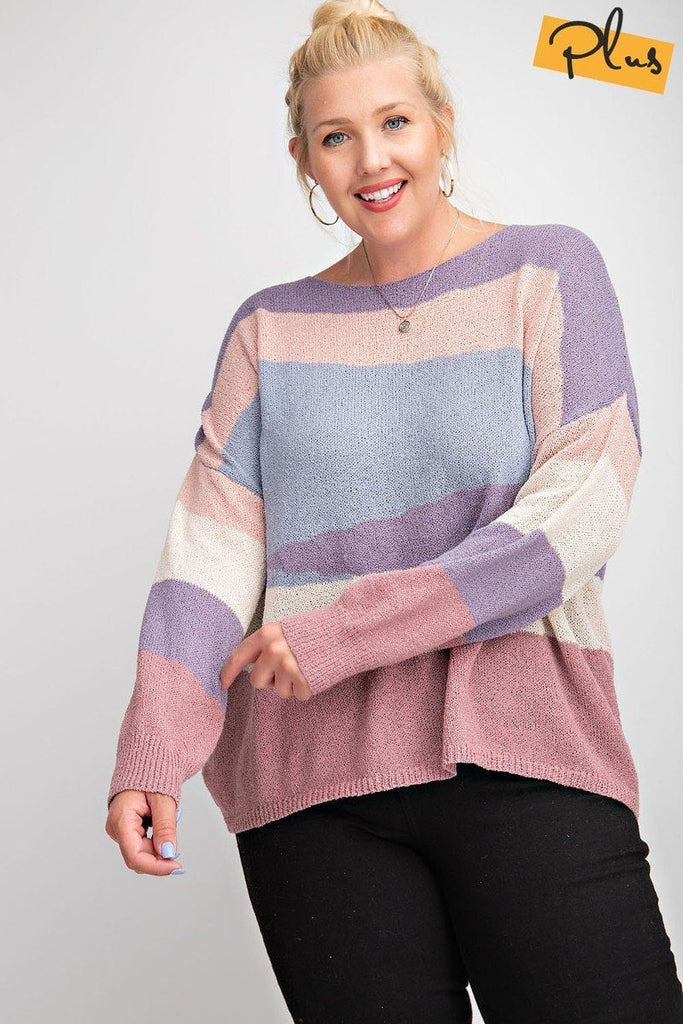 Striped Light Weight Knitted Sweater Top