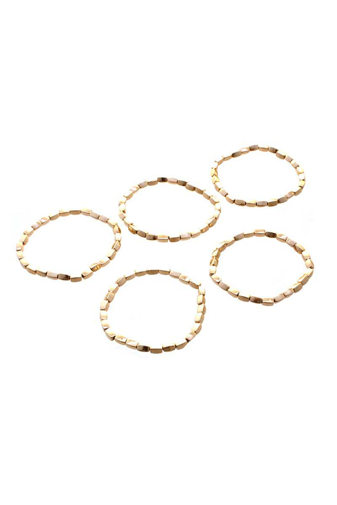 Metal Bead Stretch 5 Pc Bracelet Set