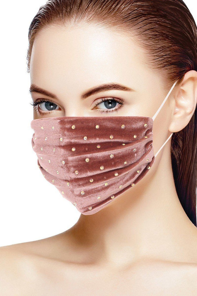 3d Shiny Iridescent Rhinestone Velvet Fashion Face Mask