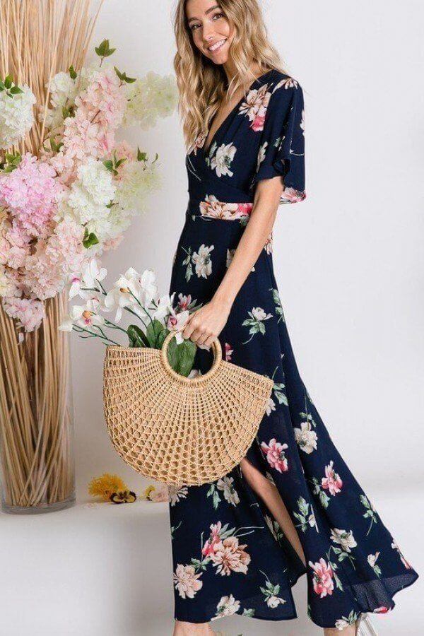 JOCELYN Spring Floral Print Maxi Dress
