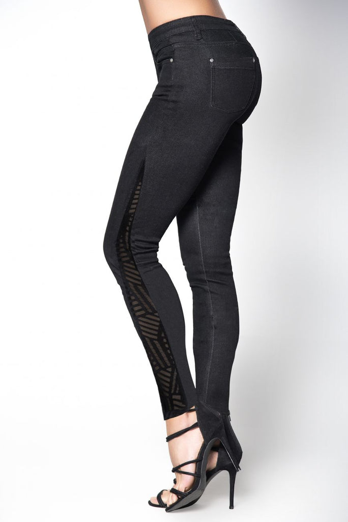 Butt Lifting Jeans with Mesh Detail